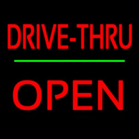 Red Drive Thru Block Open Green Line Leuchtreklame