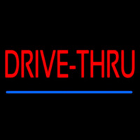 Red Drive Thru Blue Line Leuchtreklame