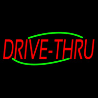 Red Drive Thru Leuchtreklame