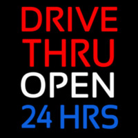 Red Drive Thru Open 24 Hrs Leuchtreklame