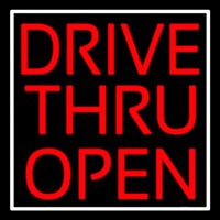 Red Drive Thru Open Leuchtreklame