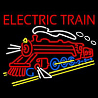 Red Electric Train Logo Leuchtreklame