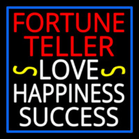 Red Fortune Teller White Love Happiness Success Leuchtreklame