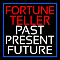 Red Fortune Teller White Past Present Future Blue Border Leuchtreklame