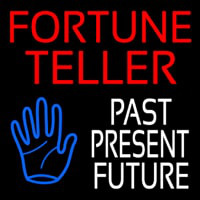 Red Fortune Teller White Past Present Future Leuchtreklame