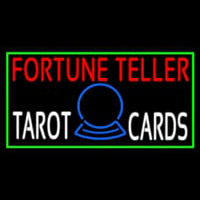 Red Fortune Teller White Tarot Cards With Green Border Leuchtreklame