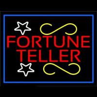Red Fortune Teller With Blue Border Leuchtreklame