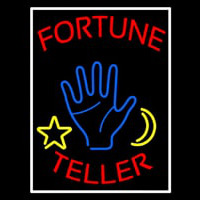 Red Fortune Teller With Logo And White Border Leuchtreklame