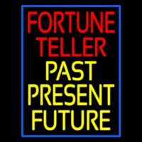 Red Fortune Teller Yellow Past Present Future Leuchtreklame