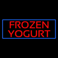 Red Frozen Yogurt With Blue Border Leuchtreklame