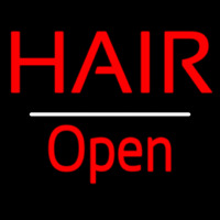 Red Hair Open White Line Leuchtreklame