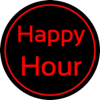 Red Happy Hour Leuchtreklame