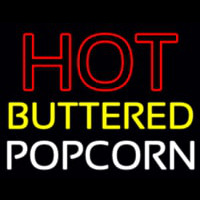 Red Hot Yellow Buttered White Popcorn Leuchtreklame