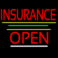 Red Insurance Open Yellow Line Leuchtreklame
