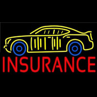 Red Insurance Yellow Car Logo Leuchtreklame