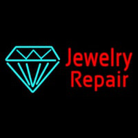 Red Jewelry Repair Cursive Leuchtreklame