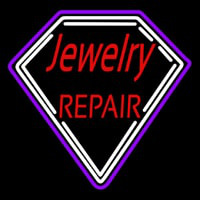 Red Jewelry Repair Diamond Border Leuchtreklame