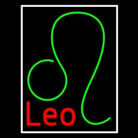 Red Leo Zodiac White Border Leuchtreklame