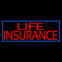 Red Life Insurance Blue Border Leuchtreklame