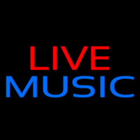 Red Live Blue Music Block 2 Leuchtreklame