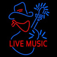 Red Live Music With Logo Block Leuchtreklame