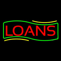 Red Loans Green Border Leuchtreklame