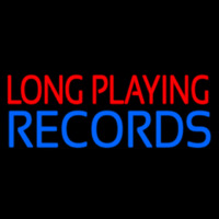 Red Long Playing Blue Records Block 1 Leuchtreklame