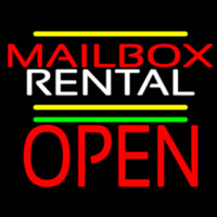 Red Mailbo  Blue Rental Open 1 Leuchtreklame