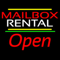 Red Mailbo  Blue Rental Open 2 Leuchtreklame