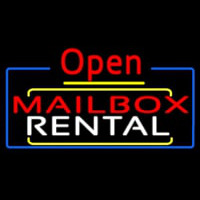 Red Mailbo  Blue Rental Open 4 Leuchtreklame
