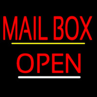 Red Mailbo  Open Yellow Line Leuchtreklame