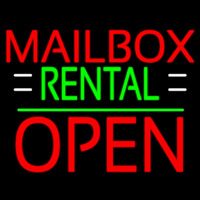 Red Mailbo  Rental With White Line Open 1 Leuchtreklame