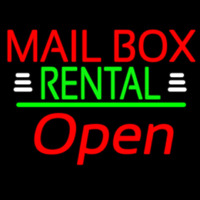 Red Mailbo  Rental With White Line Open 2 Leuchtreklame