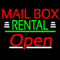 Red Mailbo  Rental With White Line Open 3 Leuchtreklame