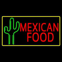 Red Me ican Food With Cactus Logo Leuchtreklame