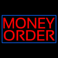 Red Money Order Blue Border Leuchtreklame