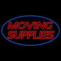 Red Moving Supplies Blue Oval Leuchtreklame