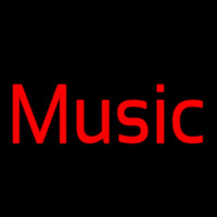 Red Music Cursive Leuchtreklame