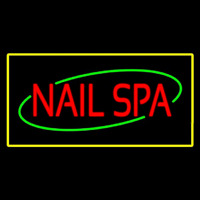 Red Nails Spa With Yellow Border Leuchtreklame