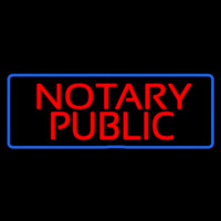 Red Notary Public Blue Border Leuchtreklame