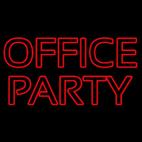 Red Office Party Leuchtreklame