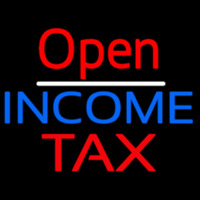 Red Open Blue Income Ta  Leuchtreklame