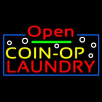 Red Open Coin Op Laundry Leuchtreklame