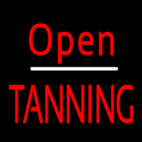 Red Open Tanning Leuchtreklame