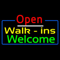 Red Open Walk Ins Welcome Leuchtreklame