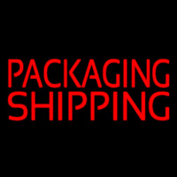 Red Packaging Shipping Block Leuchtreklame