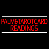 Red Palm And Tarot Card Readings White Line Leuchtreklame