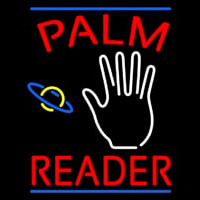 Red Palm Reader Blue Line Leuchtreklame