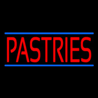 Red Pastries Blue Border Leuchtreklame