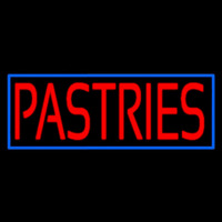 Red Pastries Blue Border Leuchtreklame